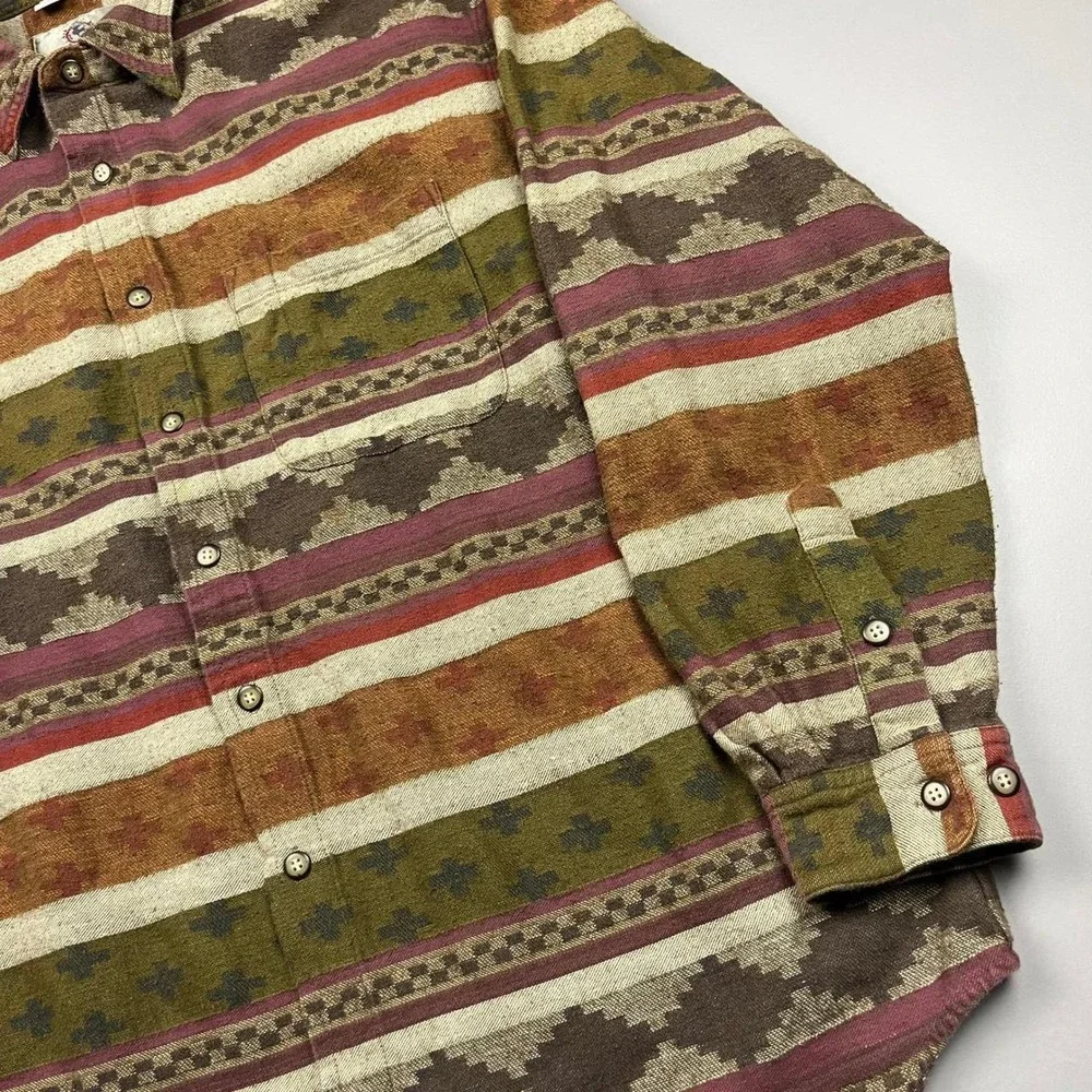 VTG The Territory Ahead Button Down Mens XXL Multi Southwestern Flannel Shirt